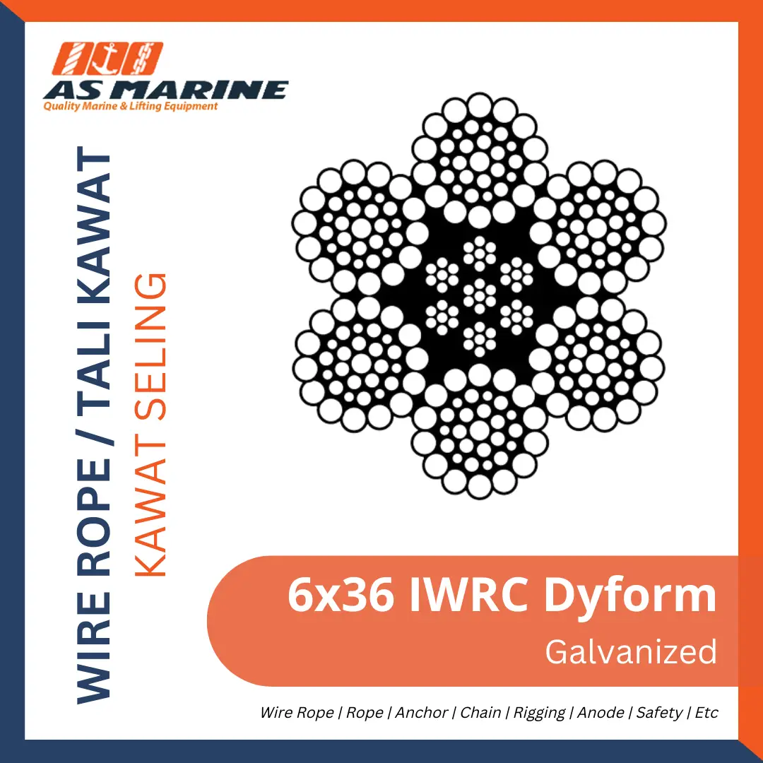 Wire Rope 6x36 (WS) IWRC Dyform Galvanized